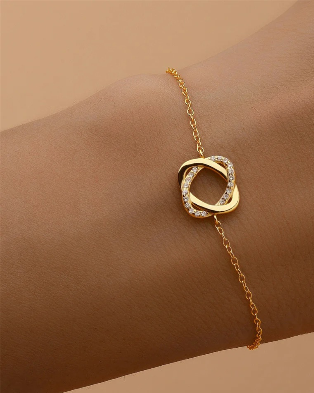 Aurélya Pulseira Feminina de Prata 925 Banhada a Ouro com Zircônias