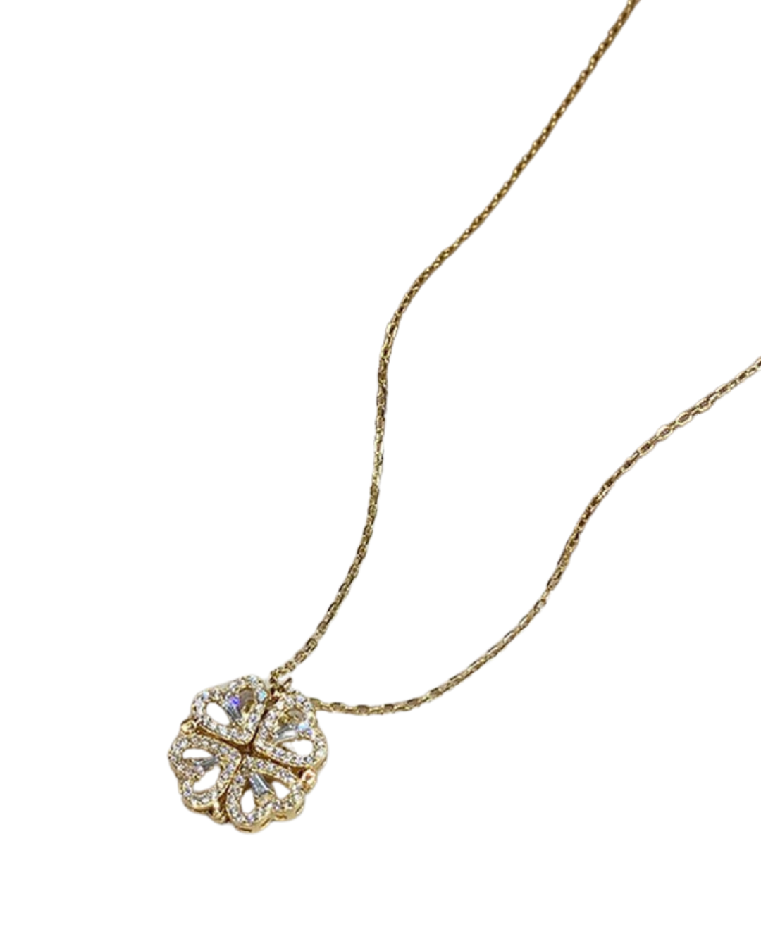 Celeste Clover Colar Trevo de Corações Dourado ou Prateado Serenyah