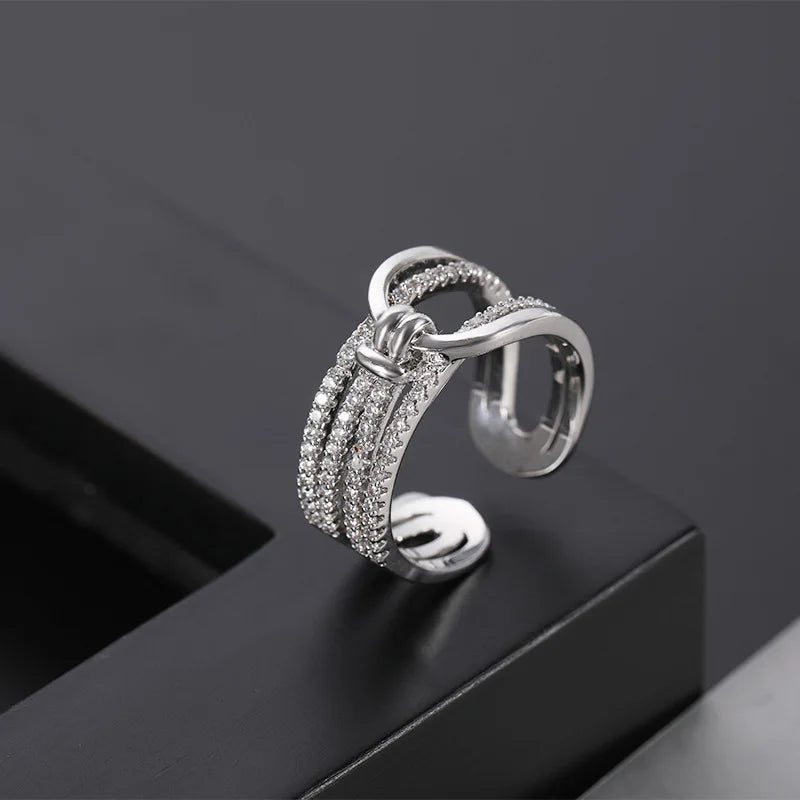 Luxury Double Layers Zircon Rings