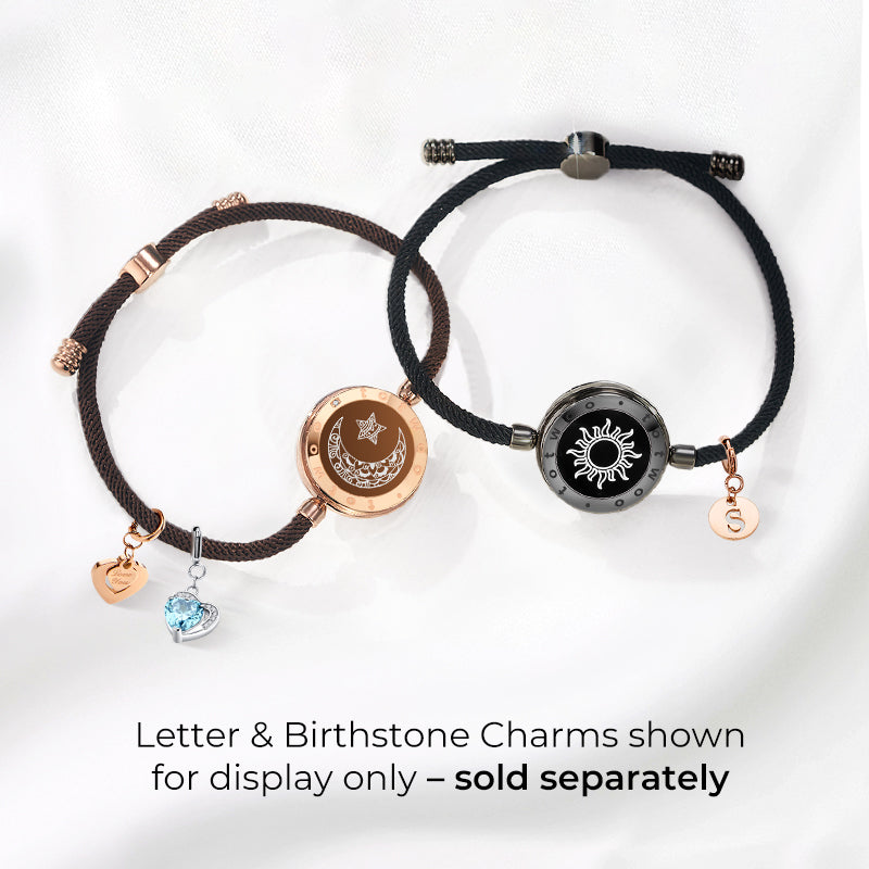 Sun & Moon Touch Bracelets with Milan Rope (Black+Brown)