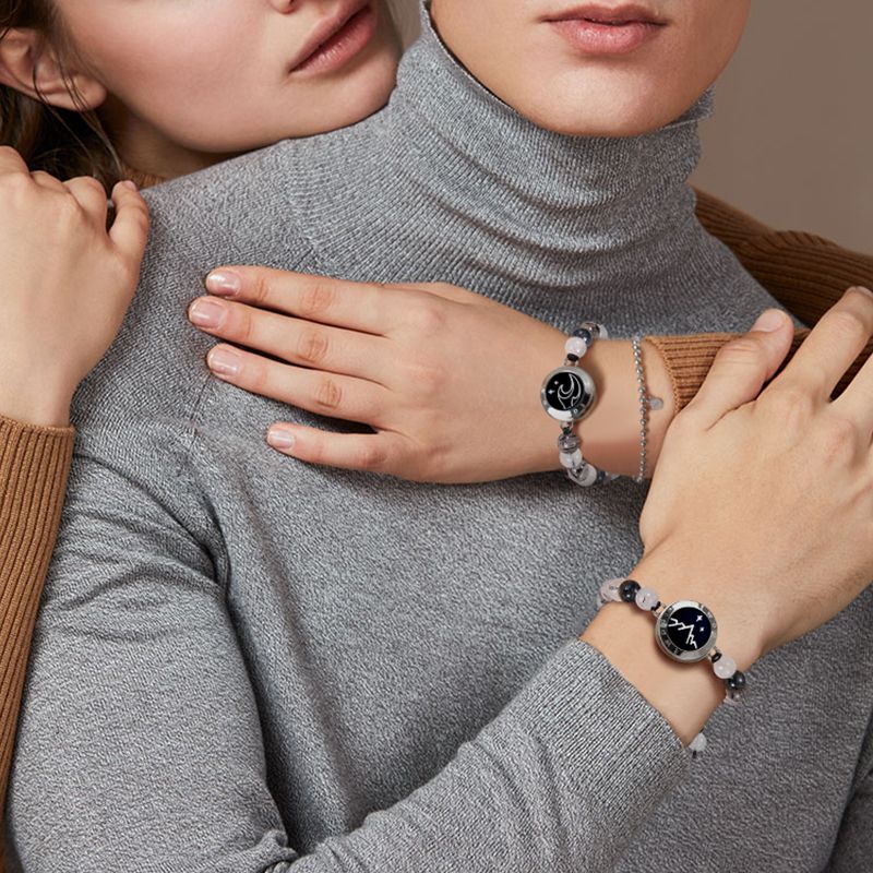 Mountain & Sea Touch Bracelets with Beaded Black Rutilated Quartz