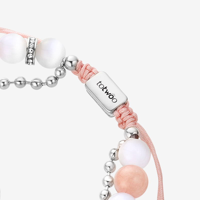 Sun & Moon Touch Bracelets with Phantasmal Beads (Silver+Silver)