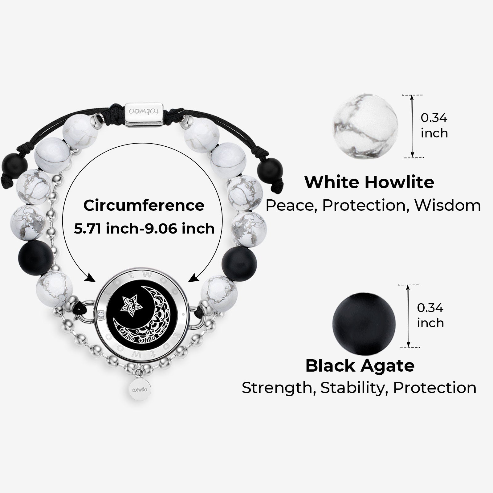 Sun & Moon Touch Bracelets with Matching Beads